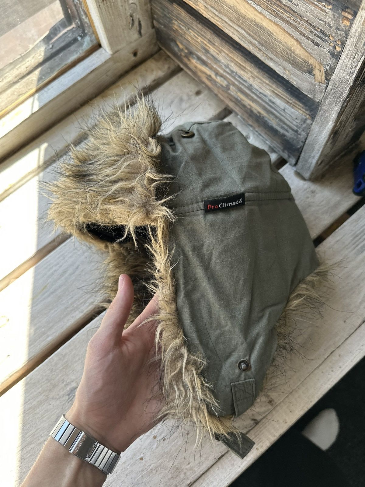 Japanese Brand 🚨Vintage Y2K Fuzzy Fur Ushanka Hat GREEN RARE Size ONE SIZE - 1 Thumbnail