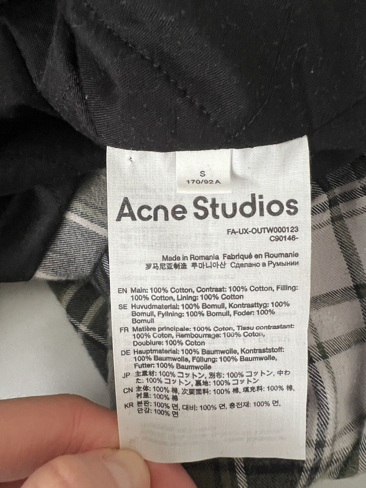 Acne Studios Acne Studios Checked Hooded Jacket Size US S / EU 44-46 / 1 - 10 Thumbnail