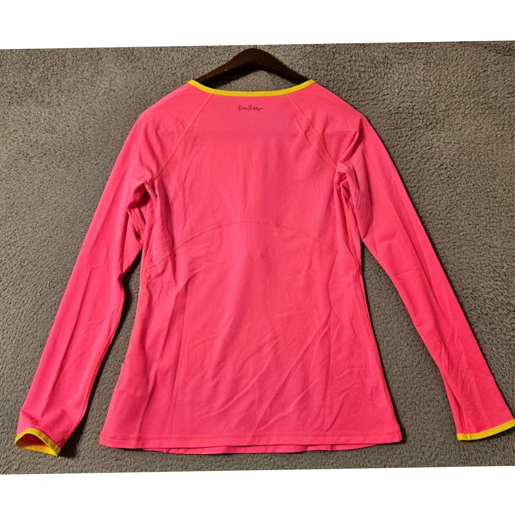 Lilly Pulitzer Lilly Pulitzer Luxletic Pink Long Sleeve 1/4 Zip Athletic Top M Womens Size M / US 6-8 / IT 42-44 - 2 Thumbnail