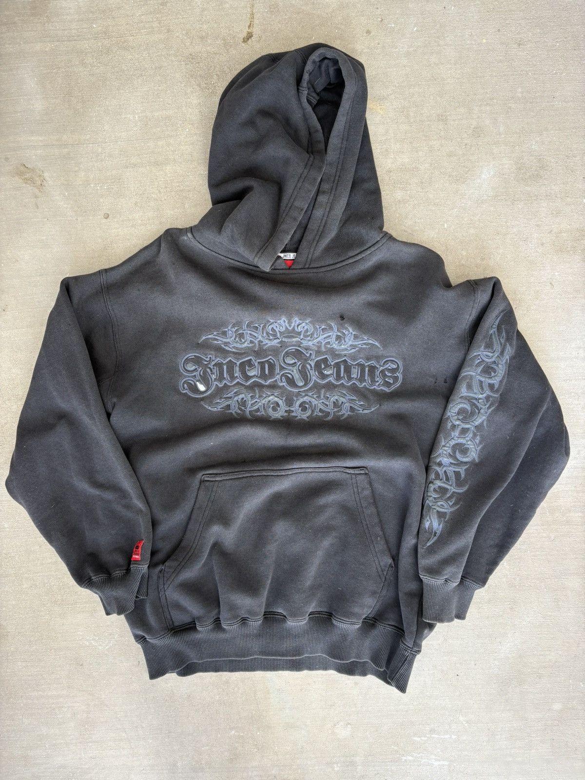 JNCO × Vintage Jnco tribal hoodie 3m flame sleeves y2k emo 90s Size US L / EU 52-54 / 3 - 1 Thumbnail