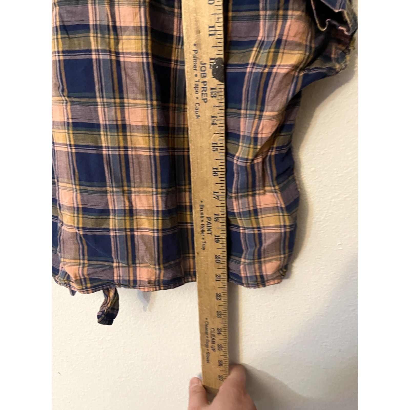 Madewell VINTAGE Madewell Plaid Short Sleeve Shirt with Front Tie | Size XS | Blue | Womens Size XS / US 0-2 / IT 36-38 - 4 Thumbnail