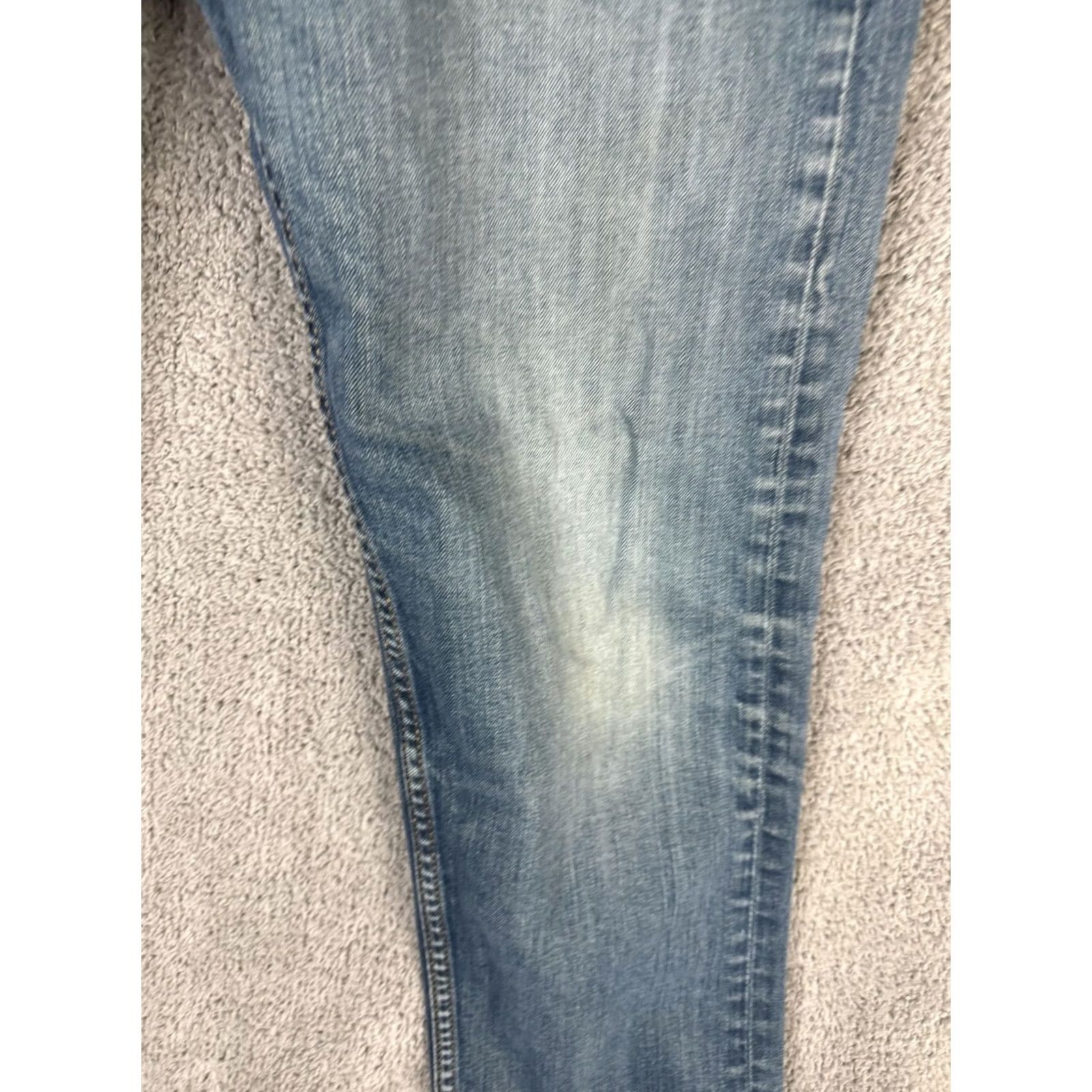 Levi's Levi's 502 Jeans Mens 33x30 Blue Tapered Leg Stretch Distressed Denim Medium Wash Size US 33 - 6 Thumbnail