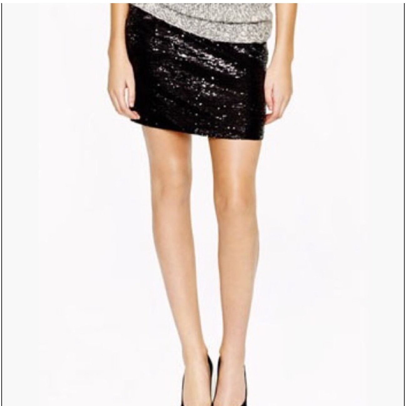J.Crew J.Crew Sequin Iridescent Black Mini Skirt 6 | Elegant Glam Size 28" / US 6 / IT 42 - 10 Thumbnail