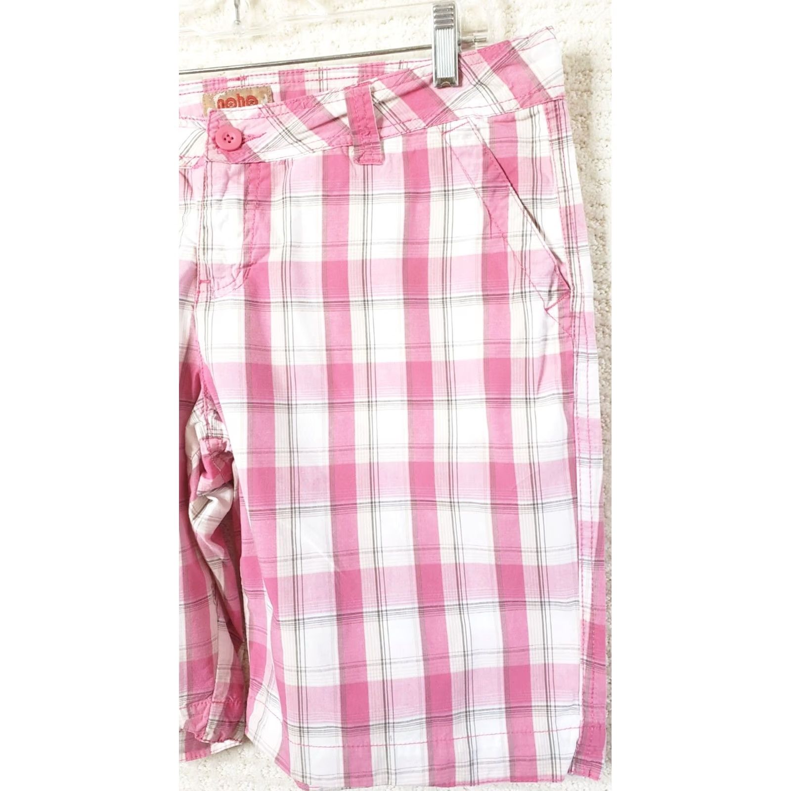Vintage No Boundries Pink Plaid Shorts Junior Sz 15 Girls Great Nice Condition Size 36" / US 14 / IT 50 - 2 Thumbnail