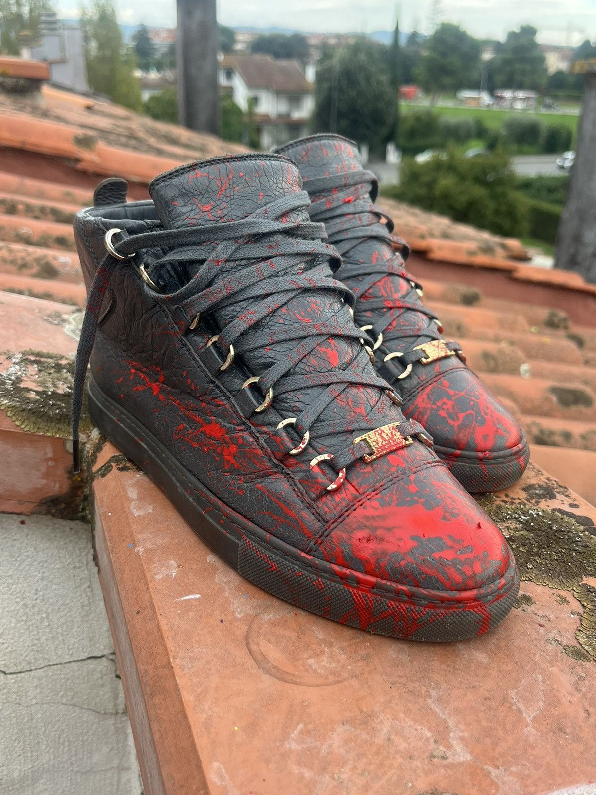 Balenciaga Balenciaga Arena Blood Splatter Custom Grailed