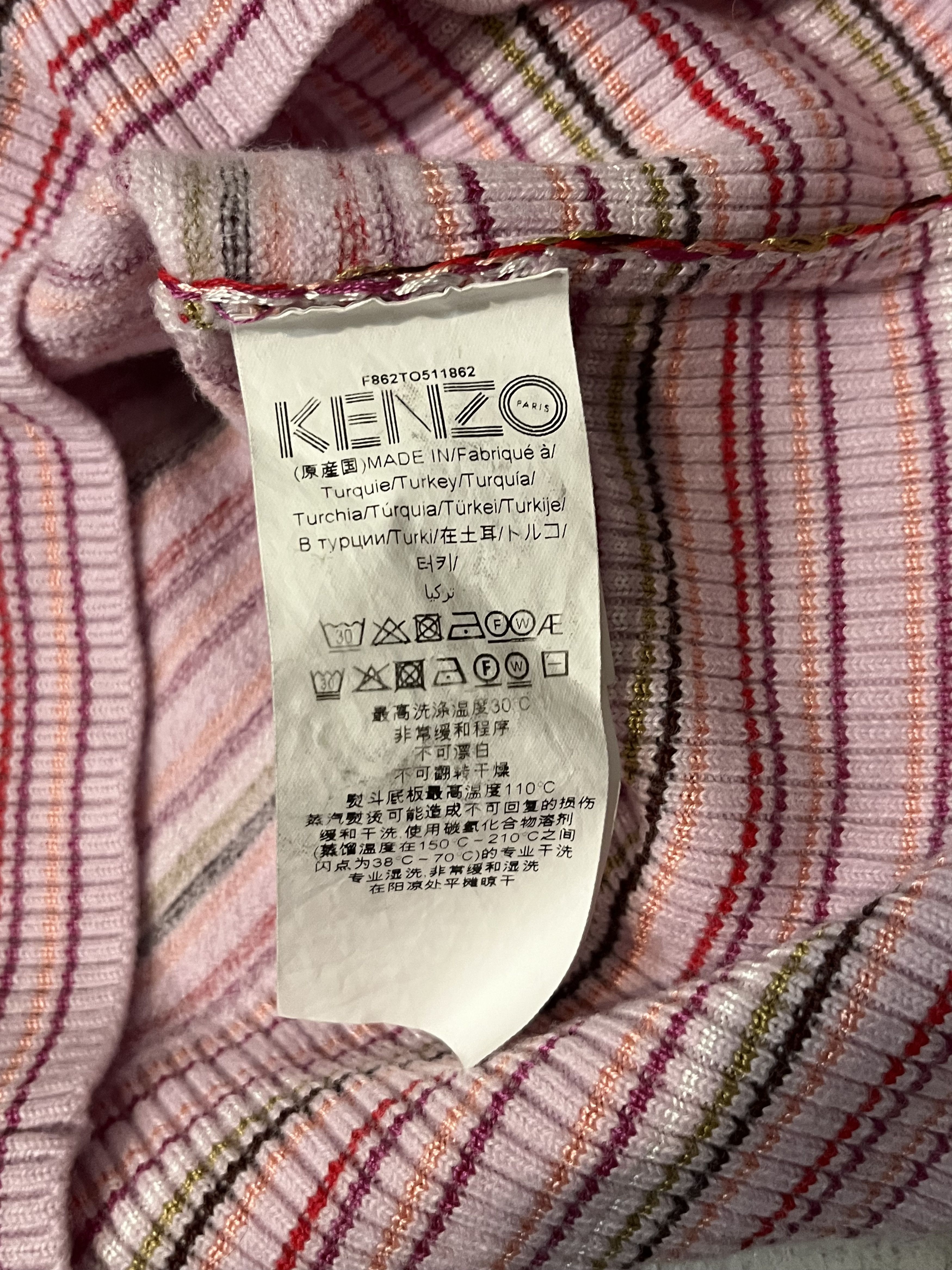 Designer × Japanese Brand × Kenzo Kenzo Wool Striped Sweater Knitt Tiger Logo Size L / US 10 / IT 46 - 6 Thumbnail