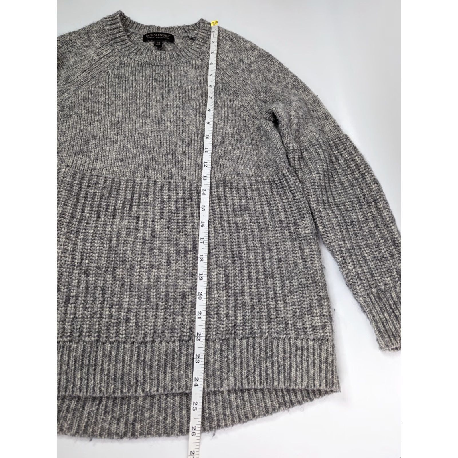 Banana Republic Banana Republic Wool Blend Grey Hi-Low Hem Sweater Womens XS Cable-Knit Pullover Knit Crew Neck Fall Spring Winter Solid Pattern Vintage: No Size XS / US 0-2 / IT 36-38 - 5 Thumbnail