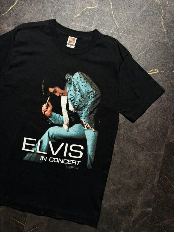 Fruit Of The Loom Elvis Presley 1996 Black Tee Shirt vintage retro Size US L / EU 52-54 / 3 - 8 Thumbnail