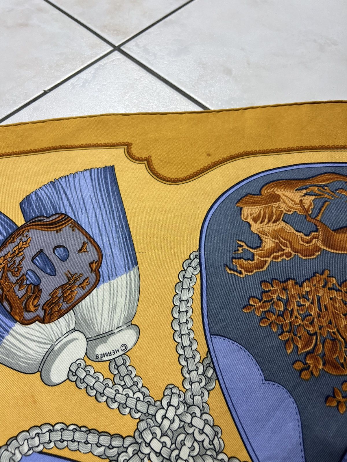 Hermes Vintage Hermes Paris Tsubas silk handkerchief scarf chain Size ONE SIZE - 25 Thumbnail
