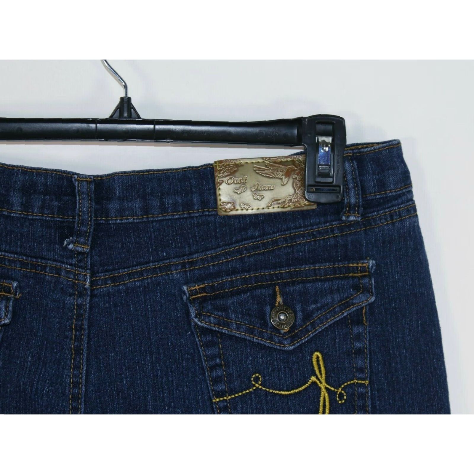 Denime VINTAGE OUT Stretch Dark Wash Denim Jeans Women's 34 30 Size 16 Blue 5-Pocket Design Flip Pockets Bootcut Stretch Denim Jeans Women - USA Theme Size 38" / US 16 / IT 52 - 6 Thumbnail