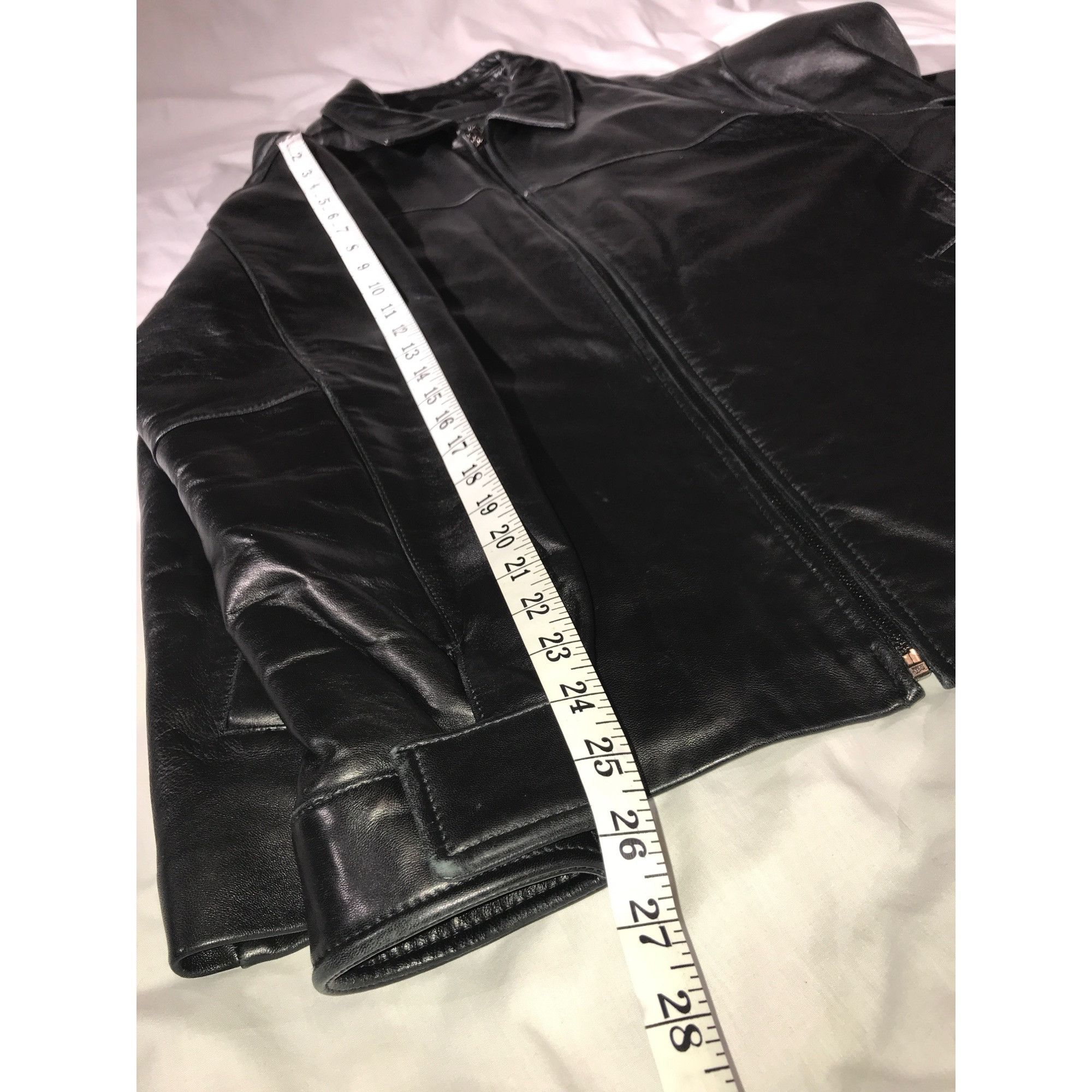 Jhane Barnes Jhane Barnes Men's Soft Black Leather Full Zip Jacket Coat Size US S / EU 44-46 / 1 - 10 Thumbnail