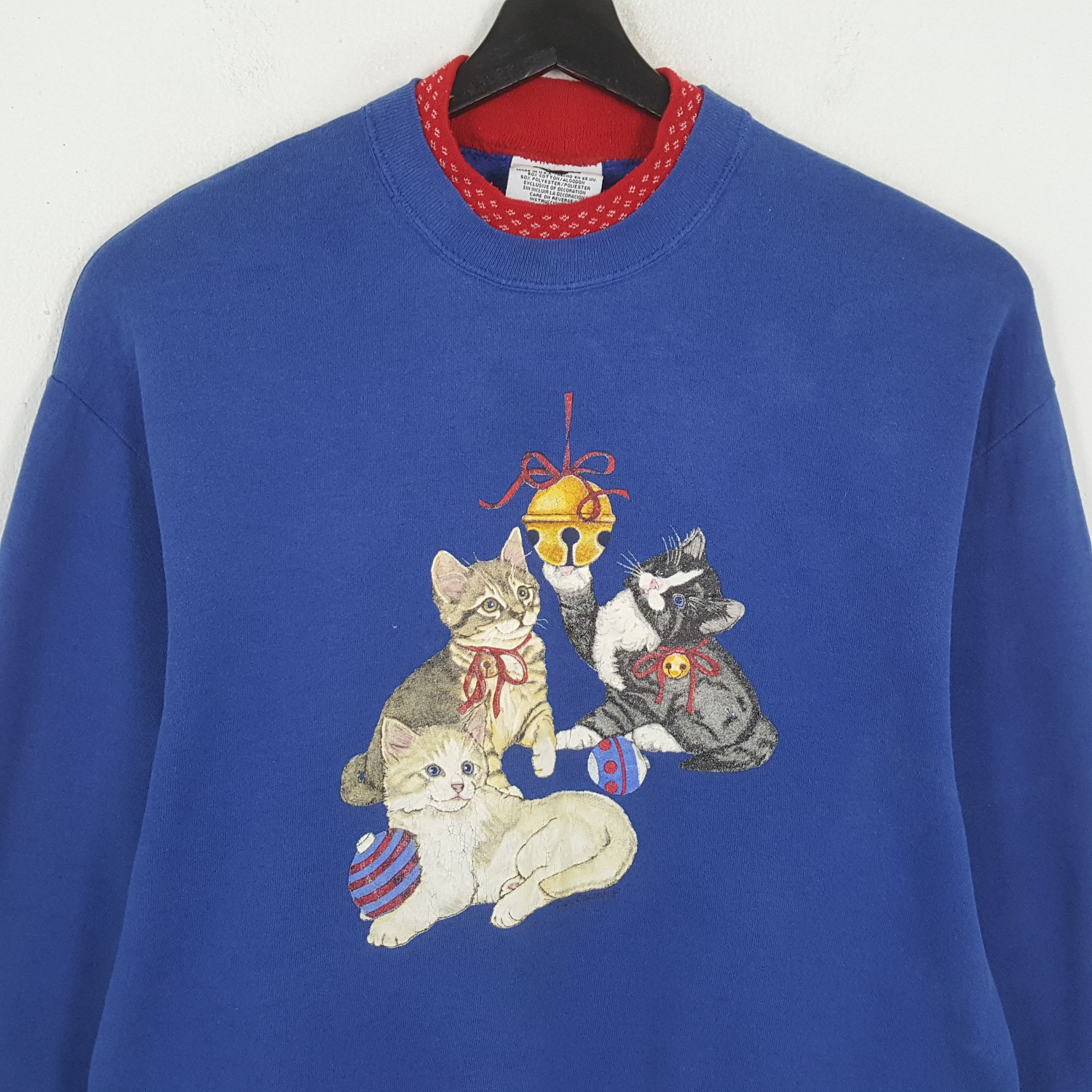 Vintage KITTTENS Design Streetwear Style Sweatshirt Size US M / EU 48-50 / 2 - 2 Thumbnail