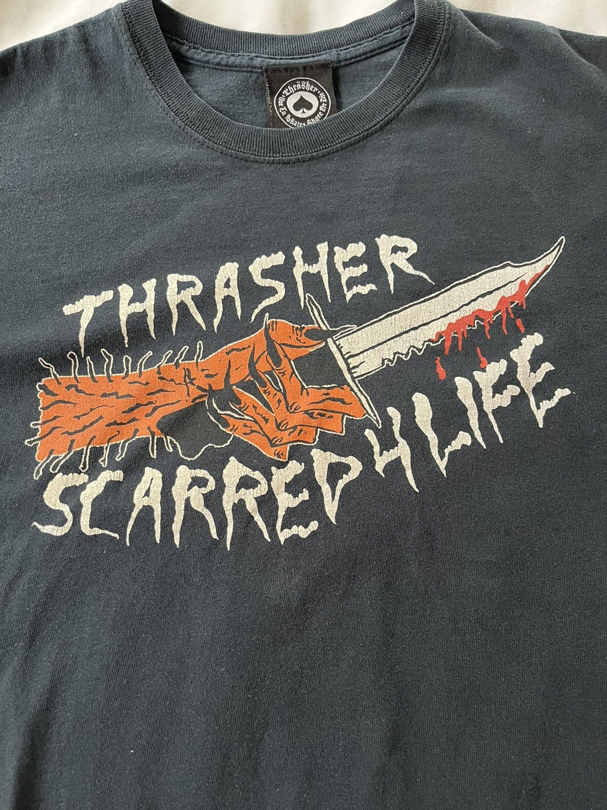 Thrasher Vintage 2000s Thrasher Scarred 4 Life Tee Size US M / EU 48-50 / 2 - 2 Thumbnail