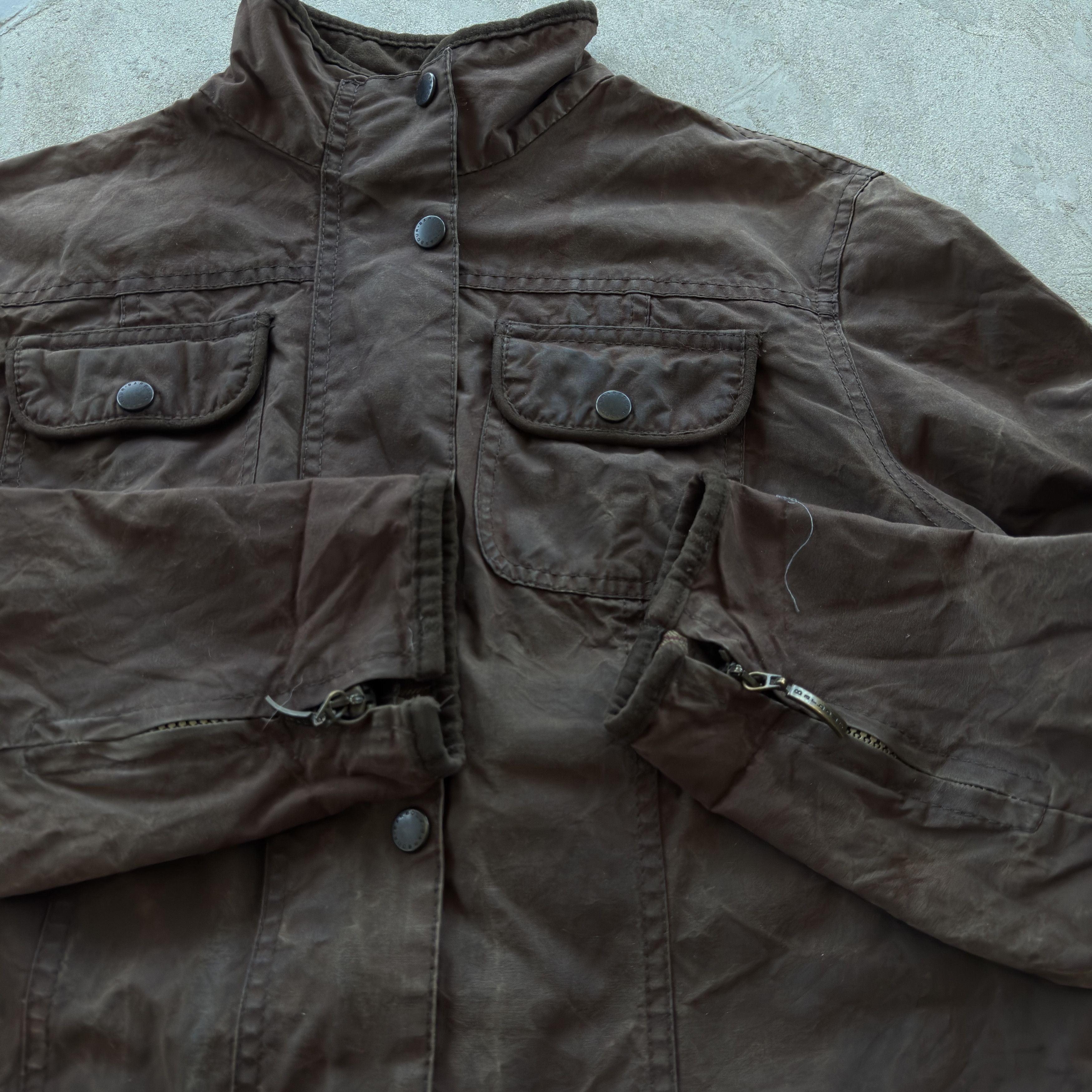 Barbour Vintage Barbour Ladies Jacket Waxed Coat Made In England Size XL / US 12-14 / IT 48-50 - 5 Thumbnail