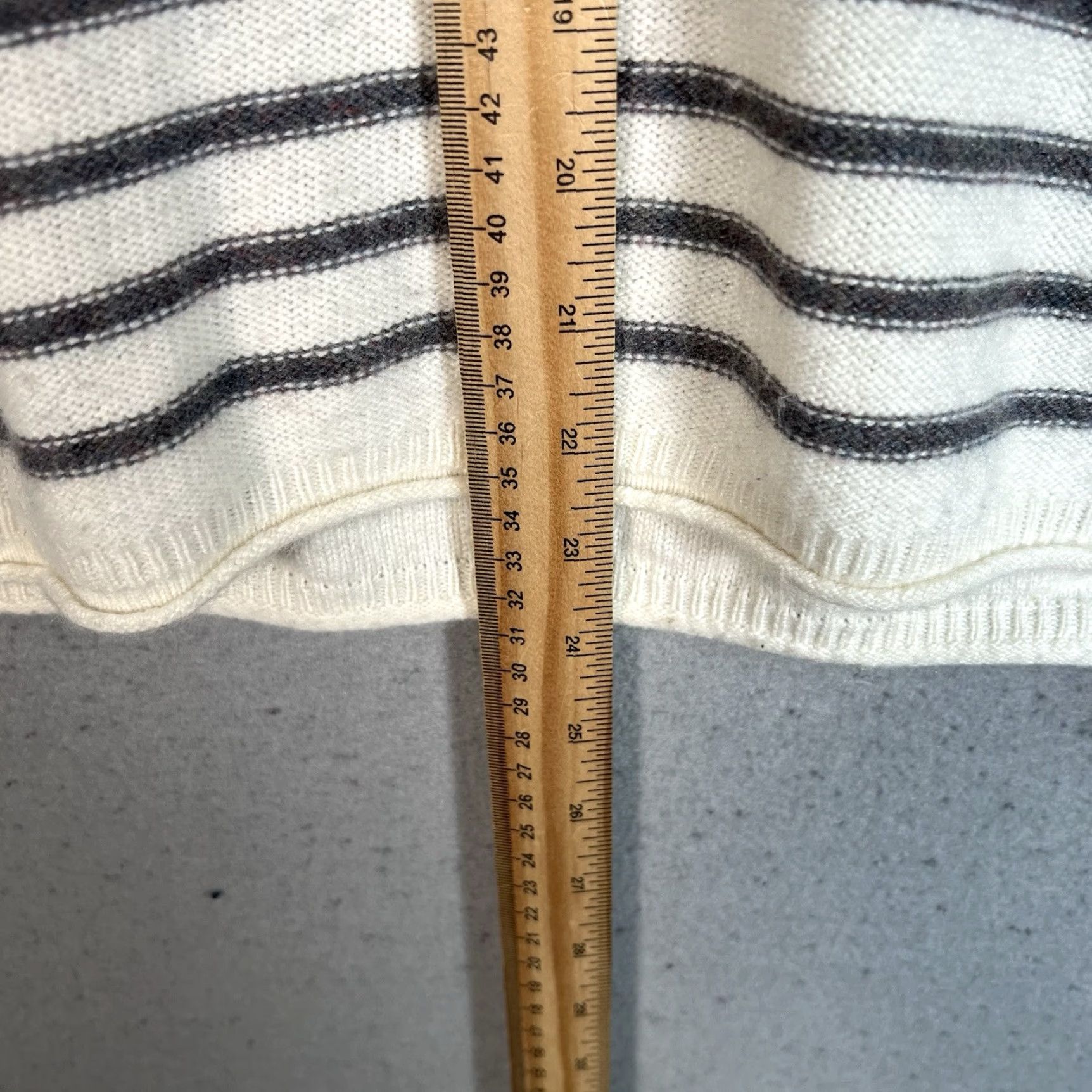 Madewell Madewell Stripe Knit Sweater Womens XXS Ivory White Gray Merino Wool Blend Size XXS / US 00 / IT 34 - 3 Thumbnail