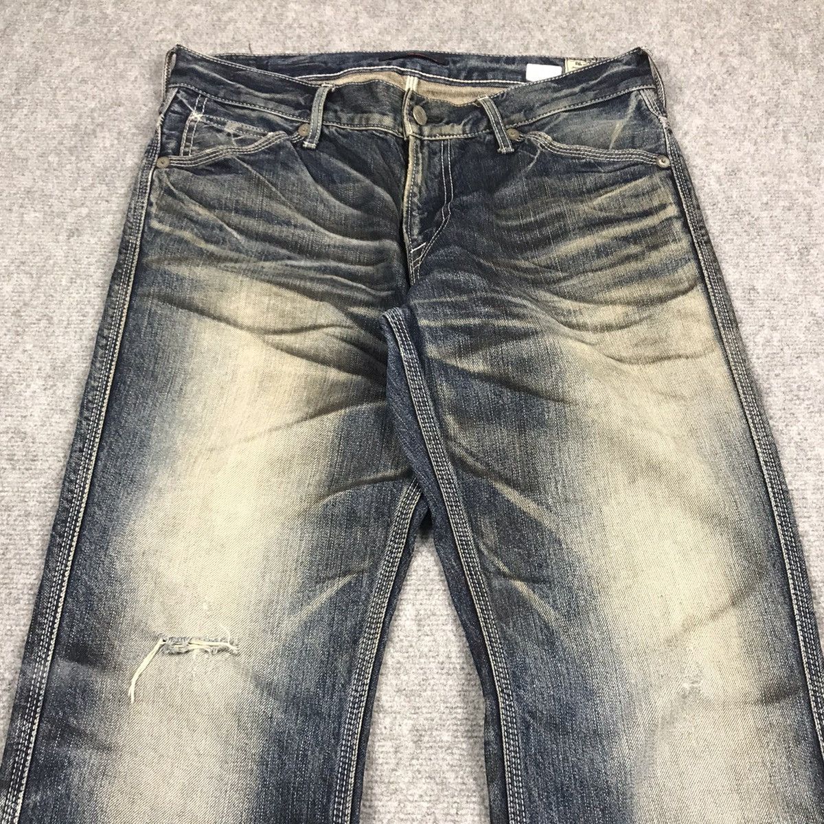 Japanese Brand × Le Grande Bleu (L.G.B.) BLUE WAY DRAK DENIM DISTRESSED DENIM PANTS Size US 32 / EU 48 - 3 Thumbnail