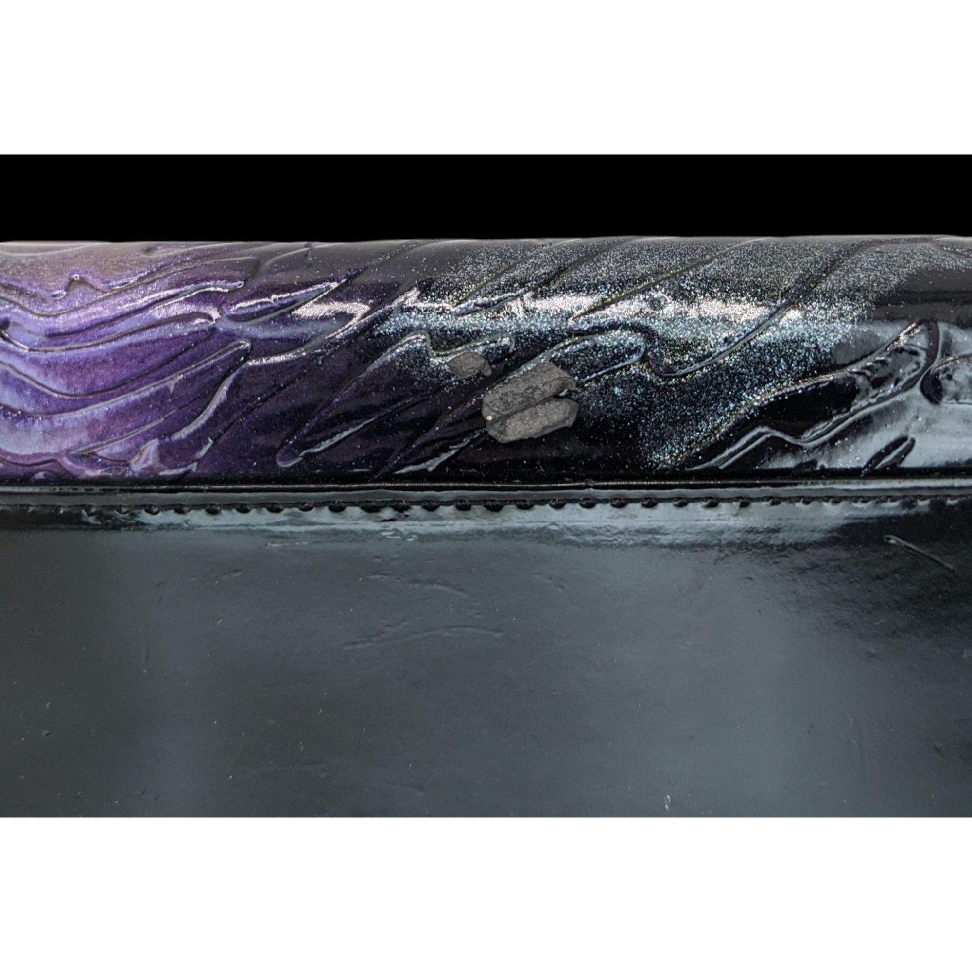 Other Gothic Skype Black And Purple Embossed Leather Wallet With G Size ONE SIZE - 8 Thumbnail