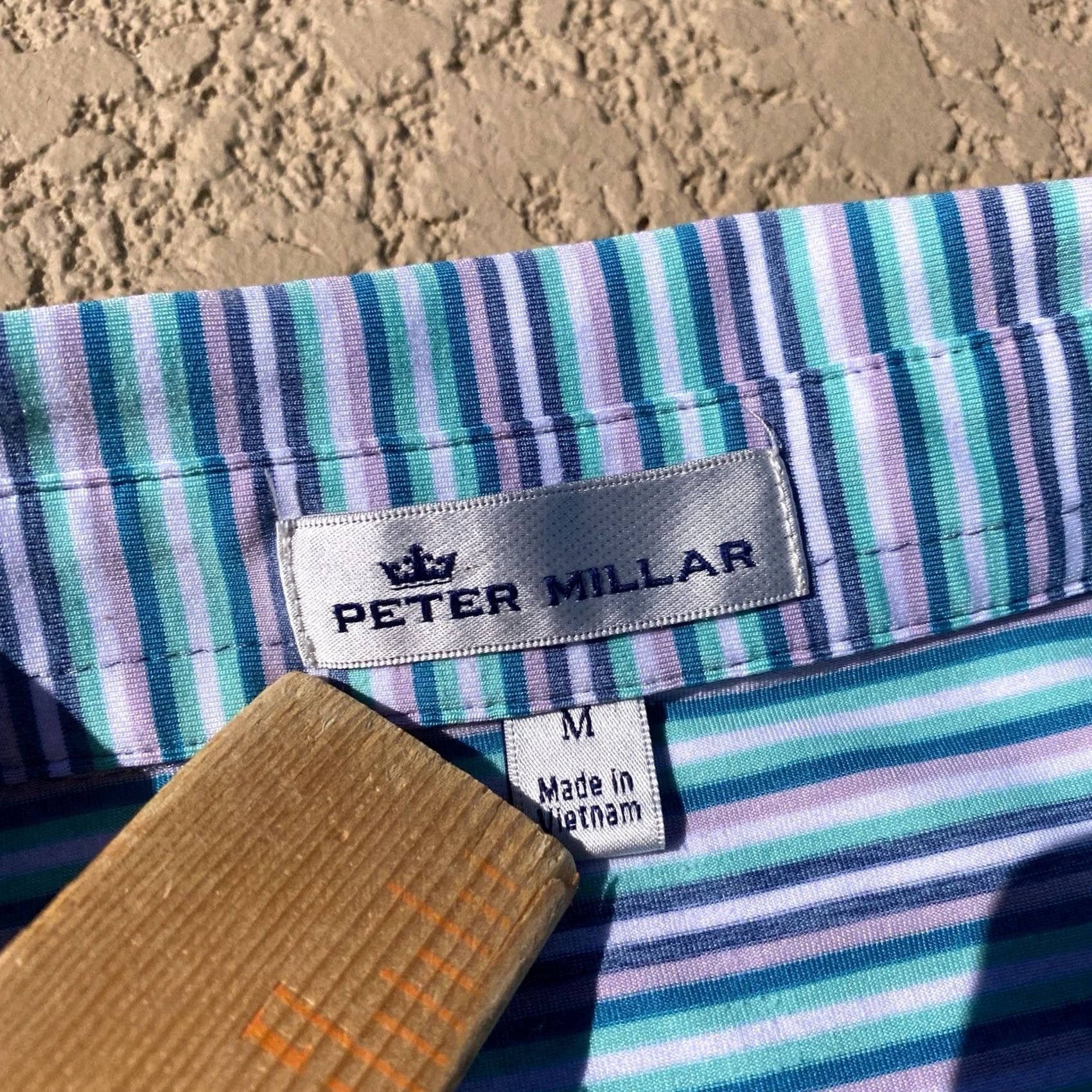 Peter Millar Peter Millar Polo Shirt M Blue Striped Golf Polo Shirt Mens Short Sleeve Casual Activewear Classic Summer Comfort Size US M / EU 48-50 / 2 - 3 Thumbnail
