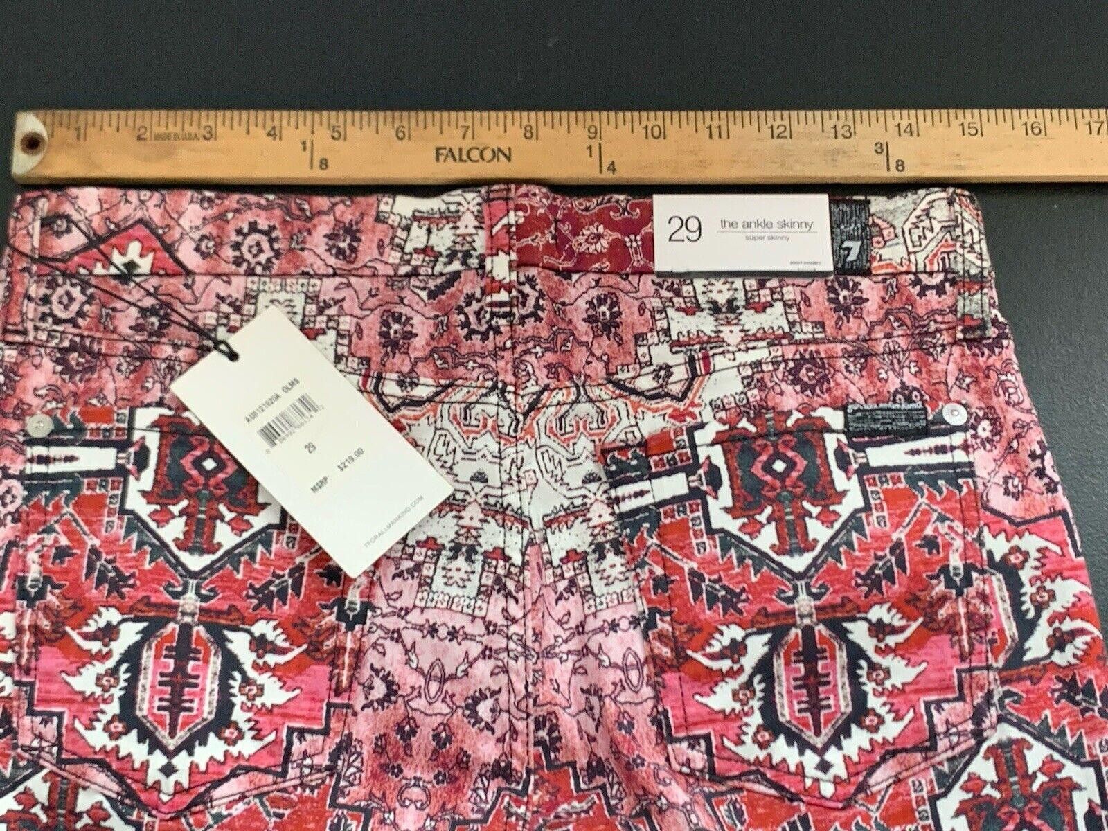 7 For All Mankind 7 For All Mankind Ankle Skinny Pants Multicolor Tribal Size 29" - 8 Thumbnail