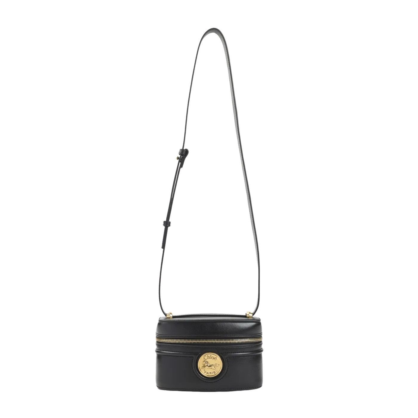 Chloe Horse Medal Black Leather Shoulder Bag New & Authentic