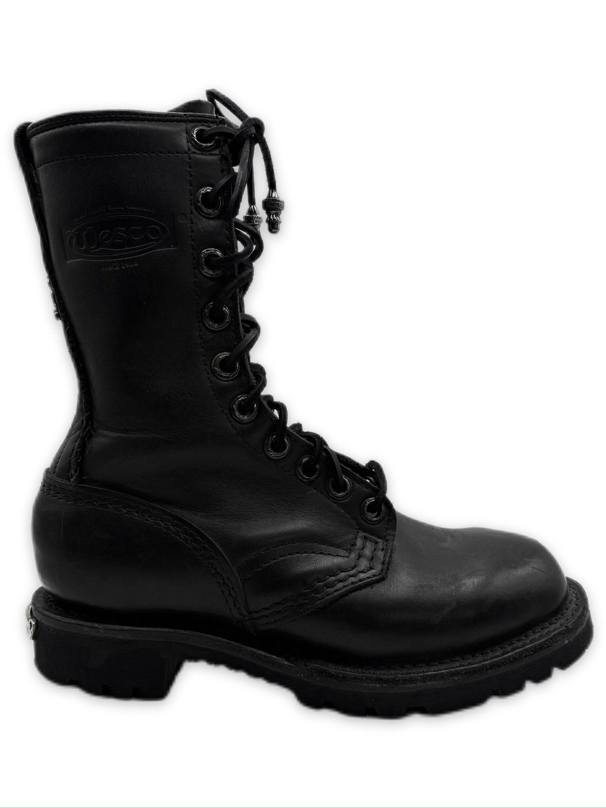 Chrome Hearts Chrome Hearts x Wesco Stomper Black Leather Hi-top Dagger Boots Size US 5.5 / EU 38 - 5 Thumbnail