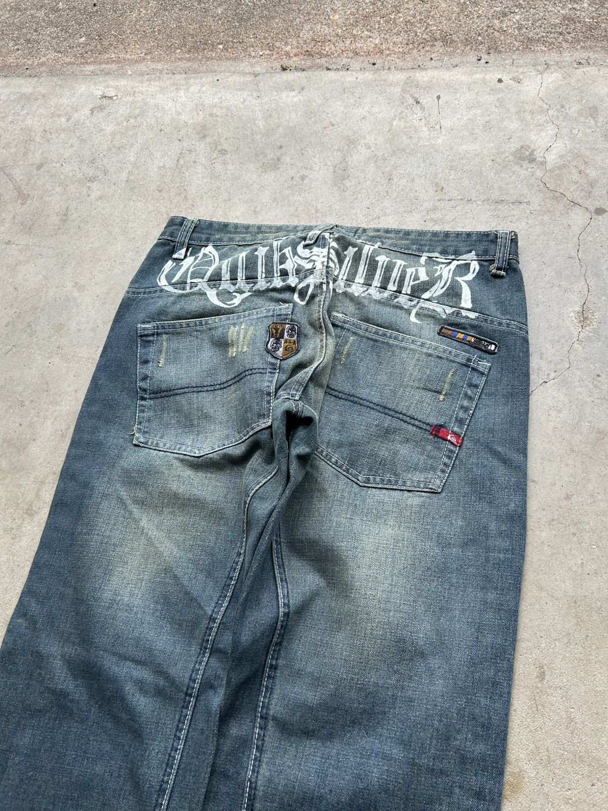 Quiksilver × Vintage Vintage 90s Y2k Quiksilver Surf Denim Baggy Jeans 32x30 Size US 32 / EU 48 - 2 Thumbnail
