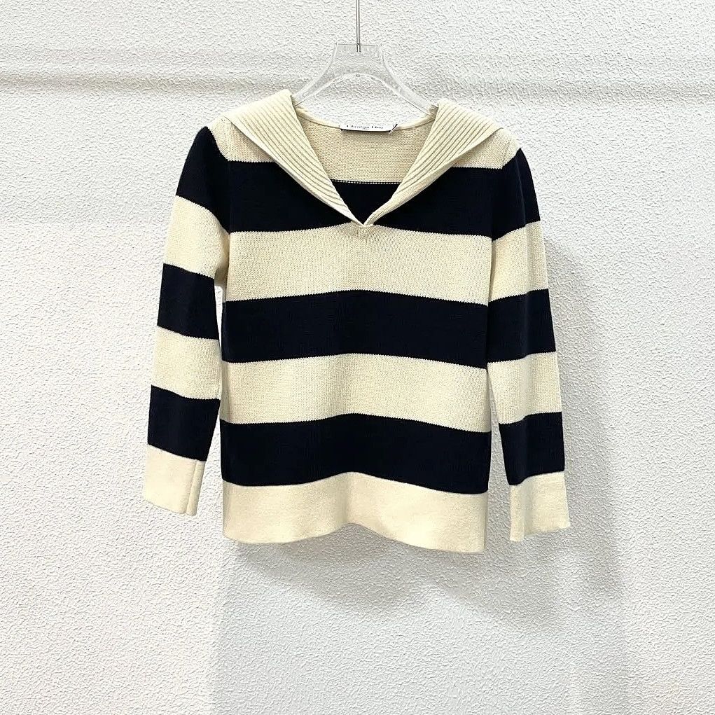 Dior Dior Striped Sailor Collar Sweater Size 36 Size XS / US 0-2 / IT 36-38 - 1 Thumbnail
