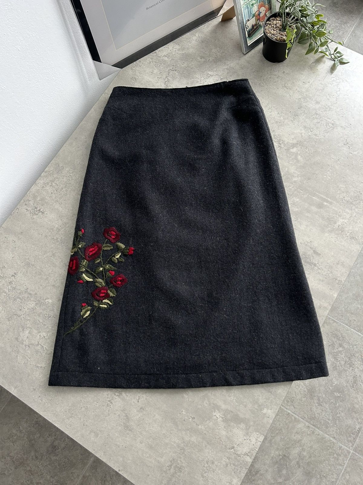 Vintage Vintage Wool Floral Skirt 90s 00s Size 26" / US 2 / IT 38 - 5 Thumbnail