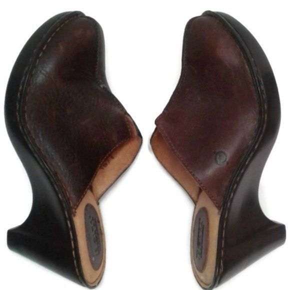 Born Born US 7 Clogs EU 40.5 Slip On Mules W8173 shoes Brown Leat Size US 7 / IT 37 - 5 Thumbnail