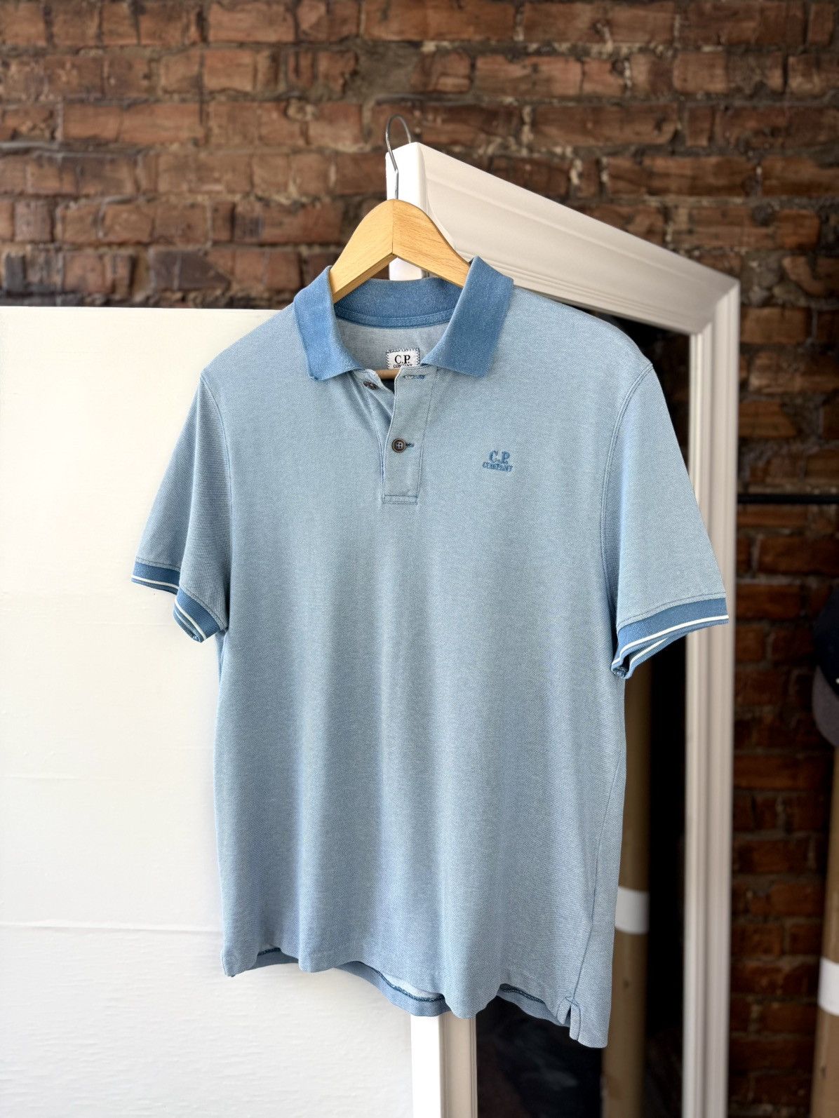 C.P. Company C.P. Company Mens Vintage Blue Short Sleeve Cotton Polo Size US M / EU 48-50 / 2 - 1 Thumbnail