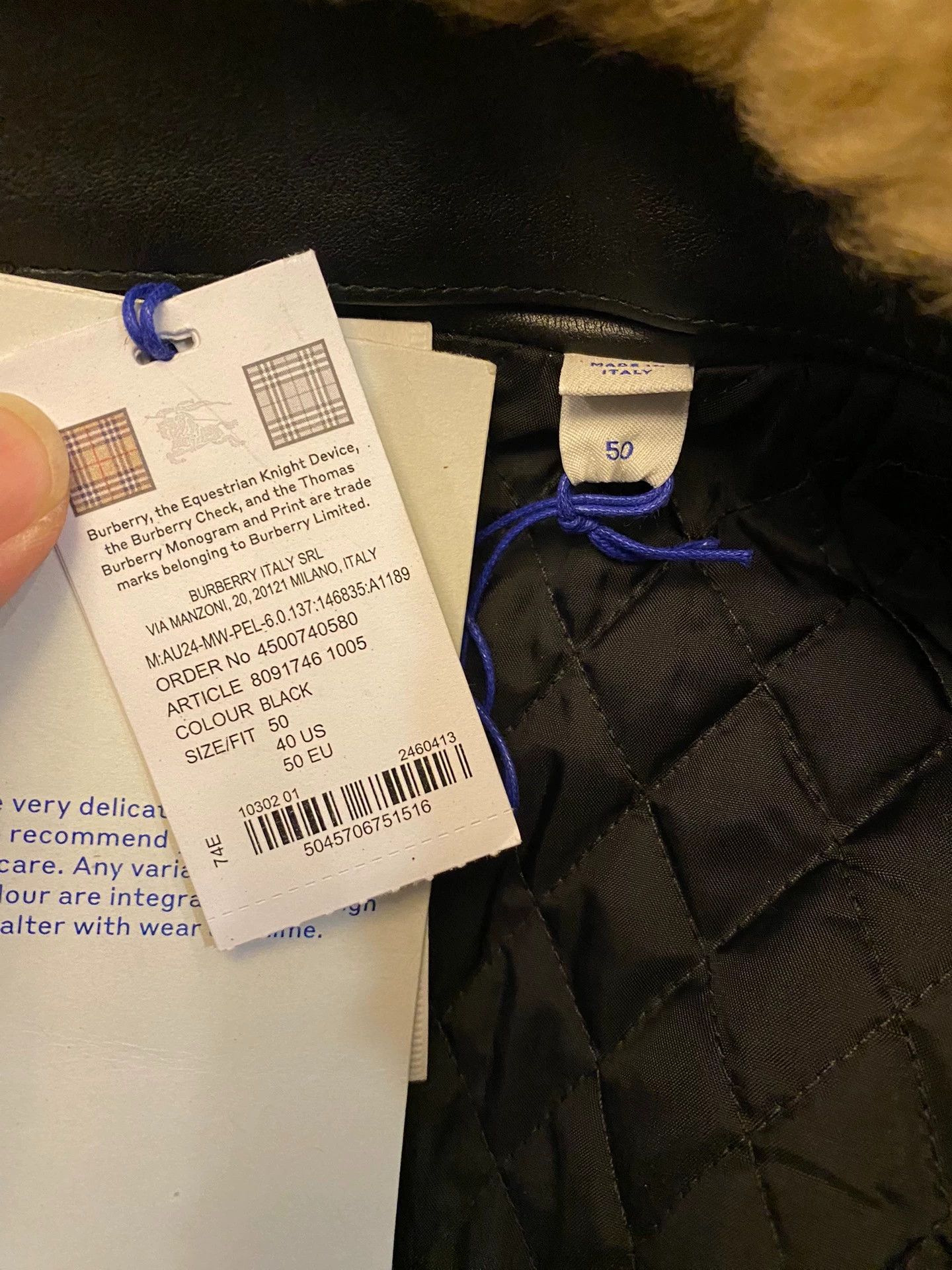 Burberry Burberry Calfskin Motorcycle Fur Collar Jacket Size US M / EU 48-50 / 2 - 8 Thumbnail