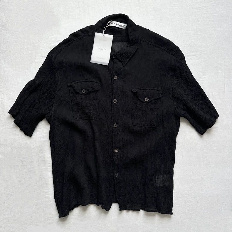 Our Legacy Our Legacy Black semi-transparent short-sleeved shirt Size US S / EU 44-46 / 1 - 1 Thumbnail