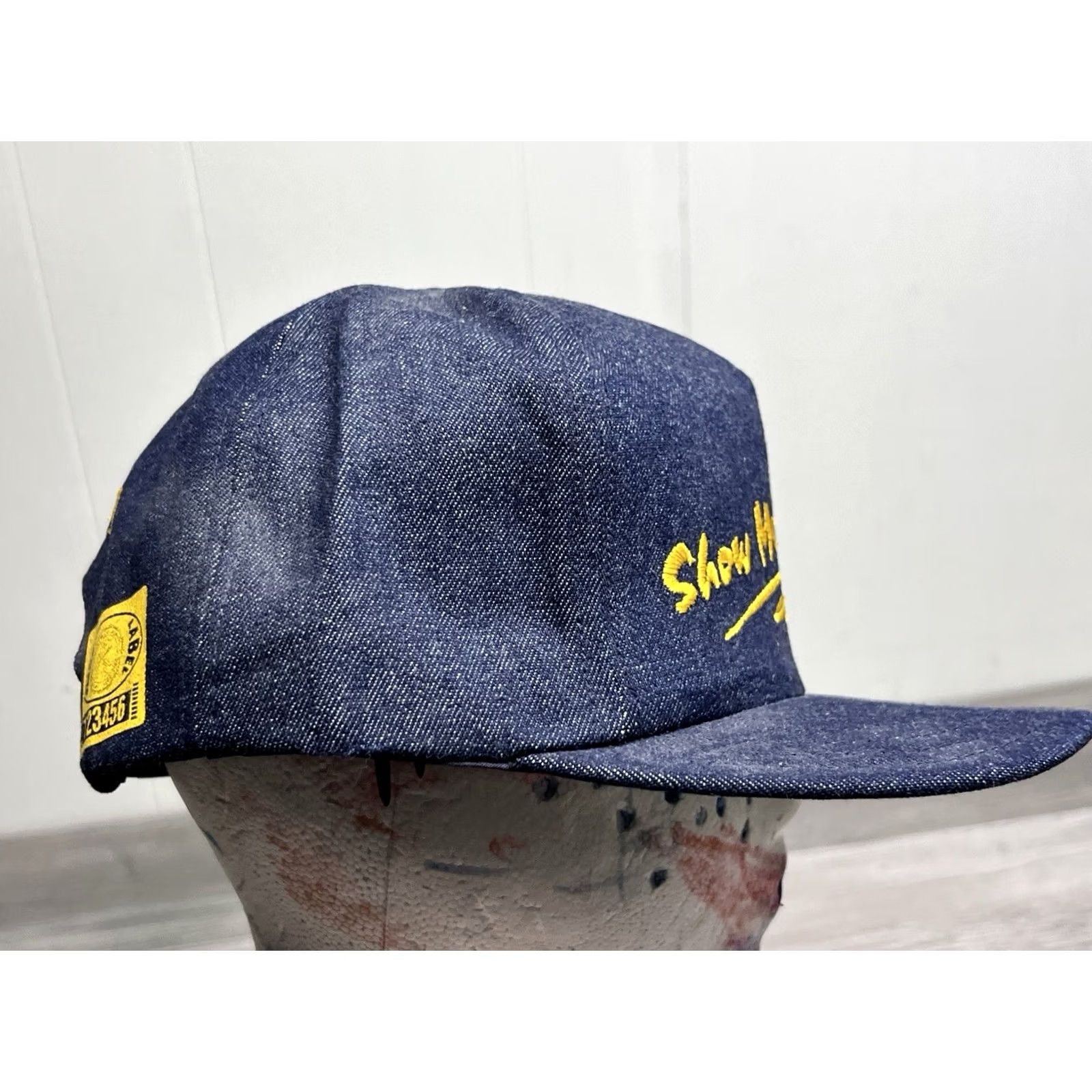 Vintage VINTAGE Union Made Denim SMWIA Show Me The Label USA Snapback Hat Cap Mens One Size Blue 1990s Retro Baseball Cap Size ONE SIZE - 4 Thumbnail