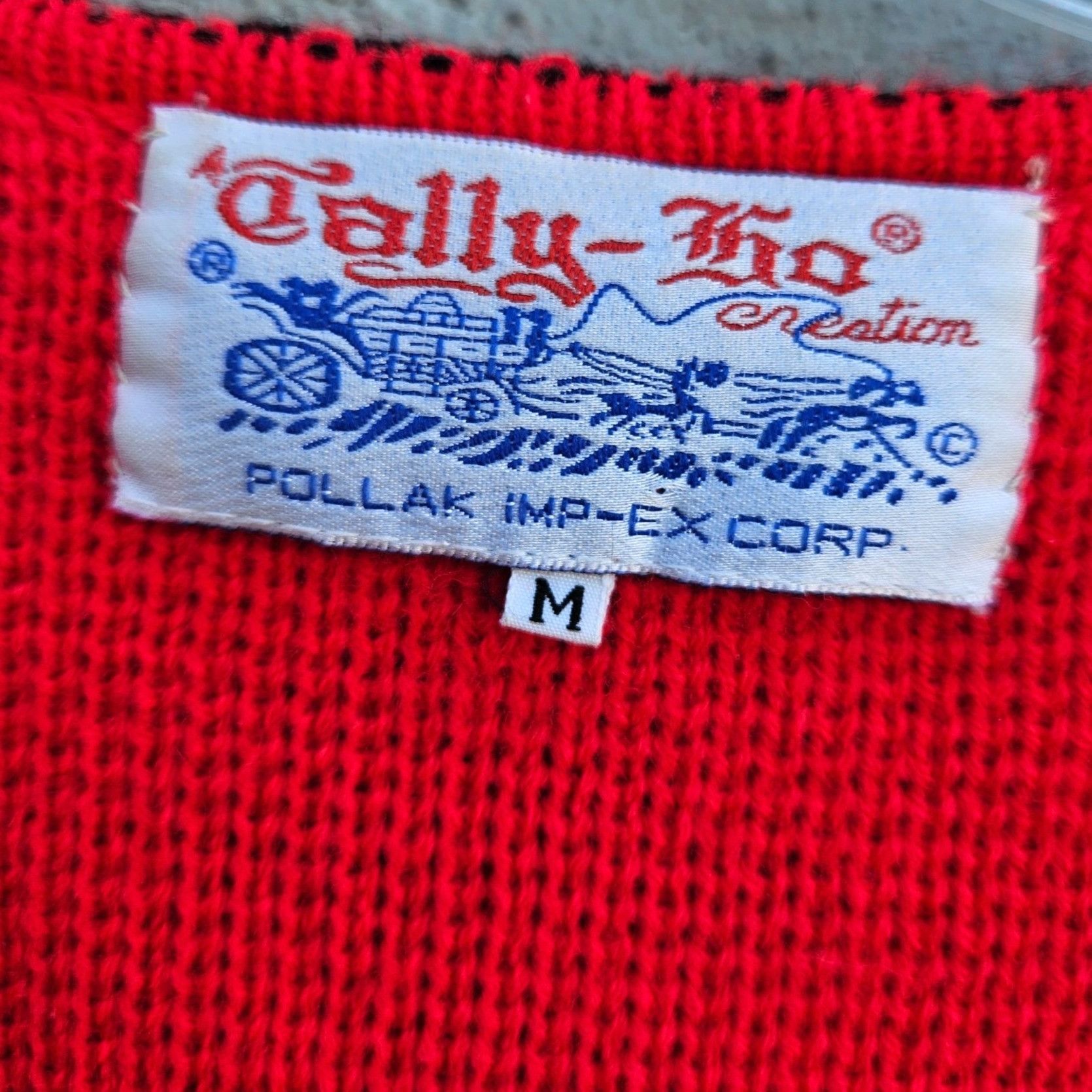 Vintage 80s Scottie Dog Cardigan Red Embroidered Knit Vintage Novelt Size M / US 6-8 / IT 42-44 - 3 Thumbnail