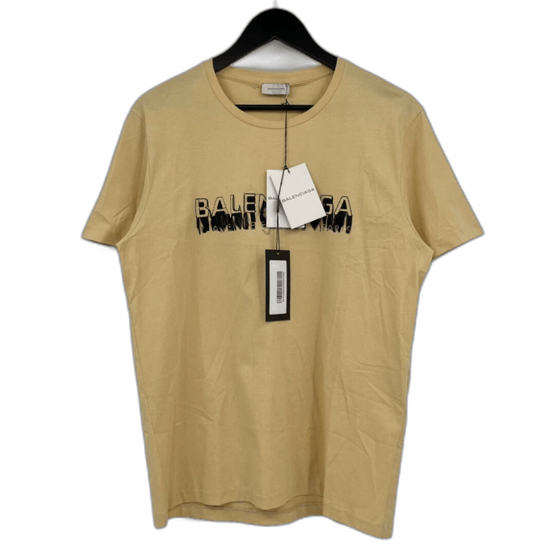 Balenciaga Balenciaga Beige Embroidered Short Sleeve T-Shirt Size US L / EU 52-54 / 3 - 1 Thumbnail