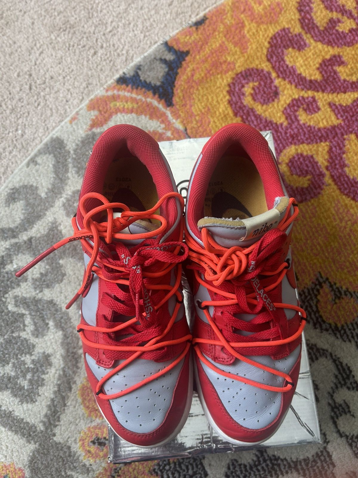 Nike Off-white university red Nike dunk Size US 9 / EU 42 - 8 Thumbnail