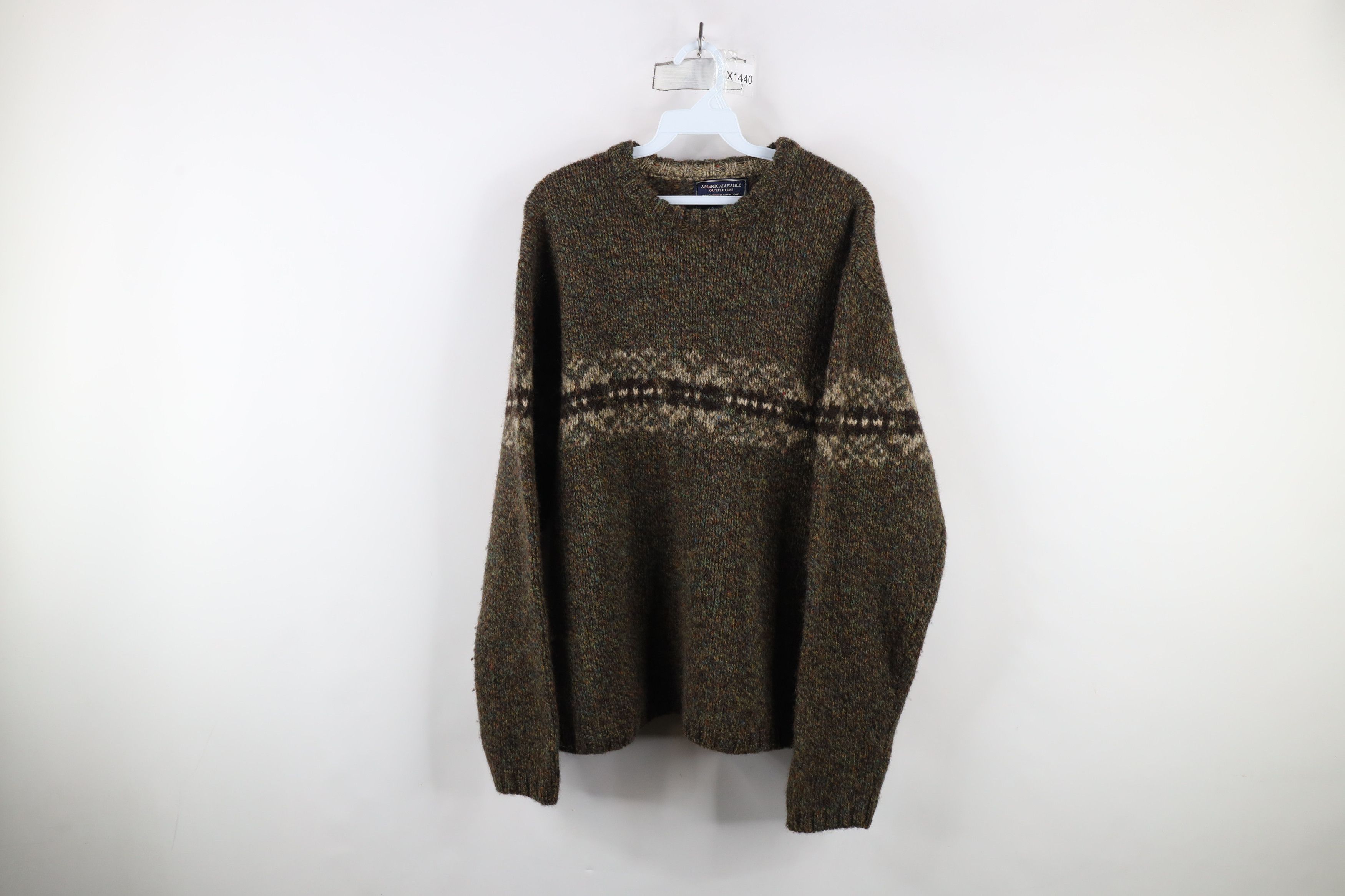 American Eagle Outfitters × Vintage Vintage 90s American Eagle Outfitters Fair Isle Wool Sweater Size US L / EU 52-54 / 3 - 1 Thumbnail