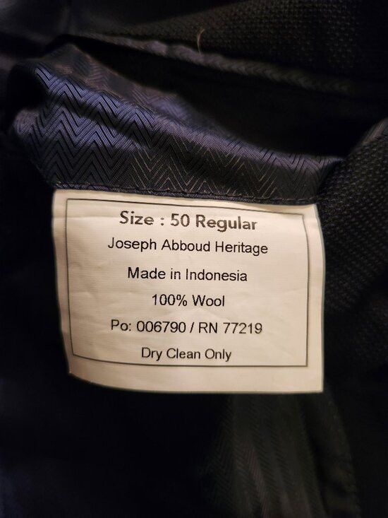 Joseph Abboud Joseph ABBOUD men's navy 100%wool sport coat blazer 50R Size 50R - 6 Thumbnail