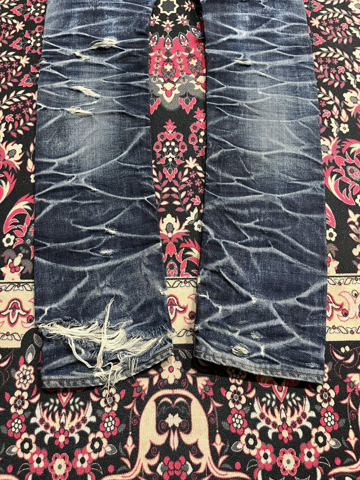 Undercover Japan DeeTA Heavy Faded Distress Slim Straight Selvedge Jean Size US 28 / EU 44 - 11 Thumbnail