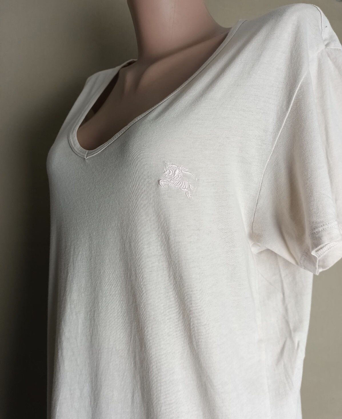 Burberry Burberry London Brit Beige V-neck Cotton T-Shirt Size XL Size XL / US 12-14 / IT 48-50 - 3 Thumbnail