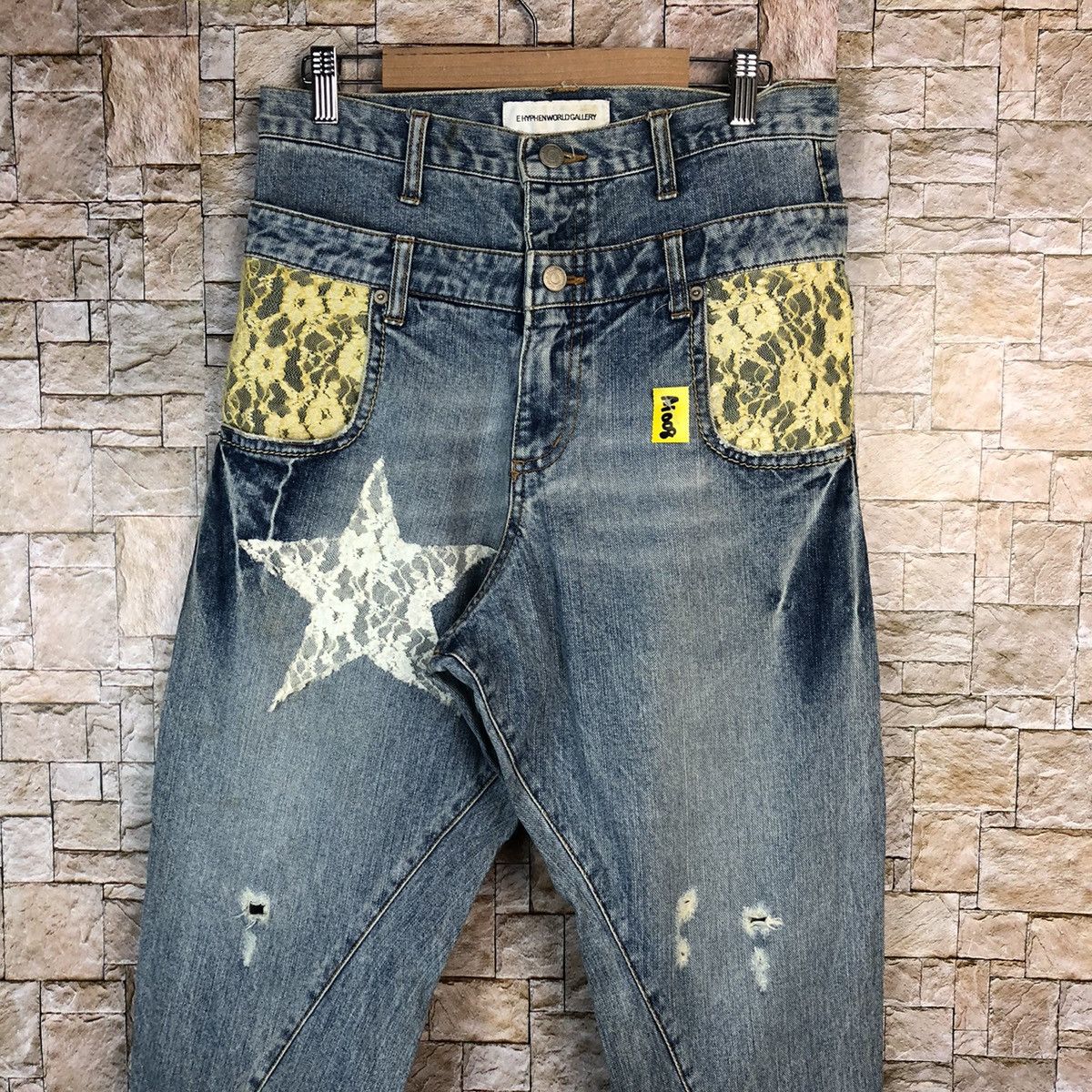 Japanese Brand Ehypen World Gallery double waist Blue Denim Pants #A1008 Size US 30 / EU 46 - 5 Thumbnail