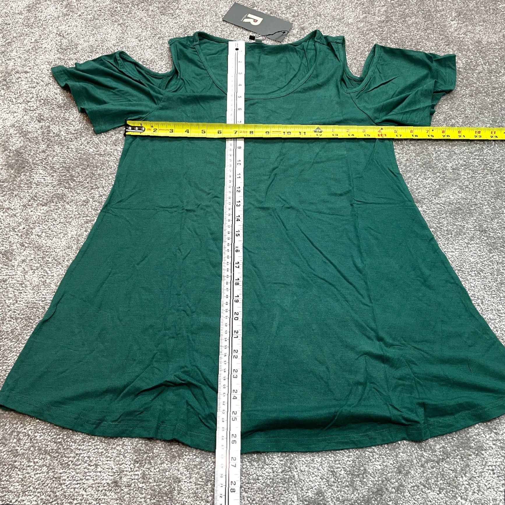 Vintage Prin Story Shirt Dress Tunic Womens Medium Green Short Cold Shoulder Sleeve New Size M / US 6-8 / IT 42-44 - 5 Thumbnail