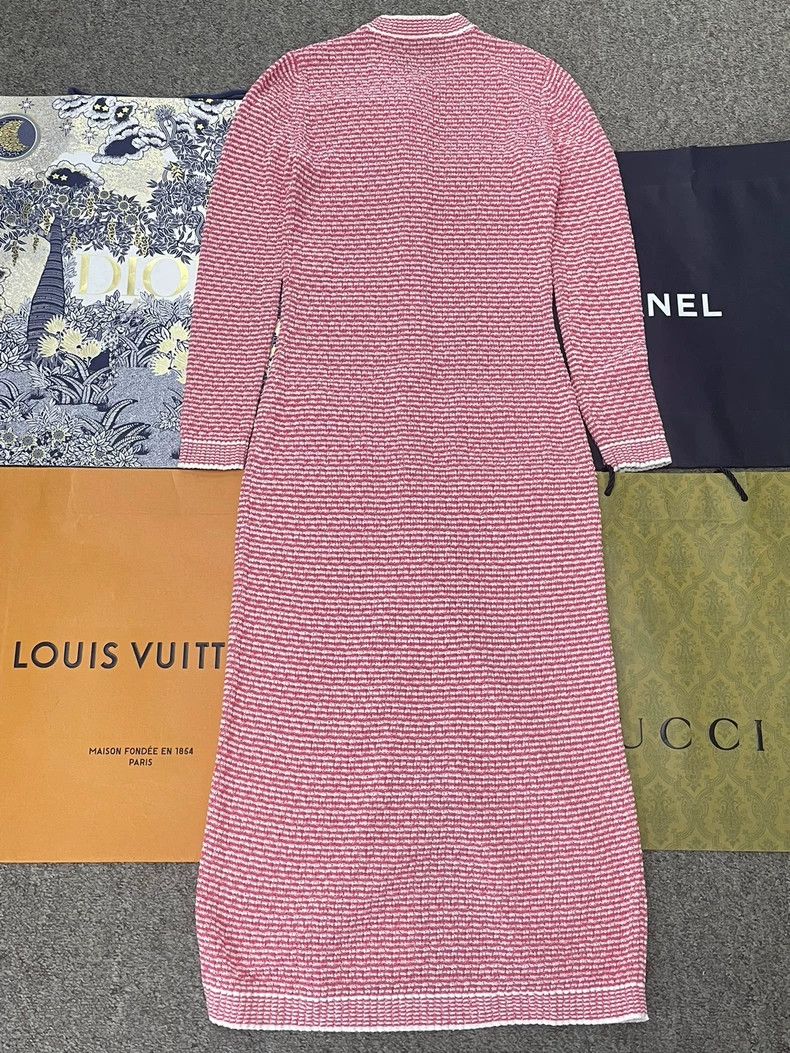 Chanel chanel Pink and white long striped knitted cardigan dress Size XS / US 0-2 / IT 36-38 - 3 Thumbnail