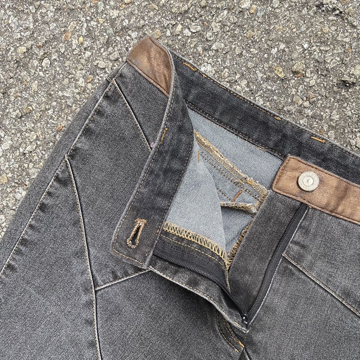 If Six Was Nine Flared Jeans Patchwork by Ecole de Paris Boot Cut Pants Size 28" / US 6 / IT 42 - 7 Thumbnail