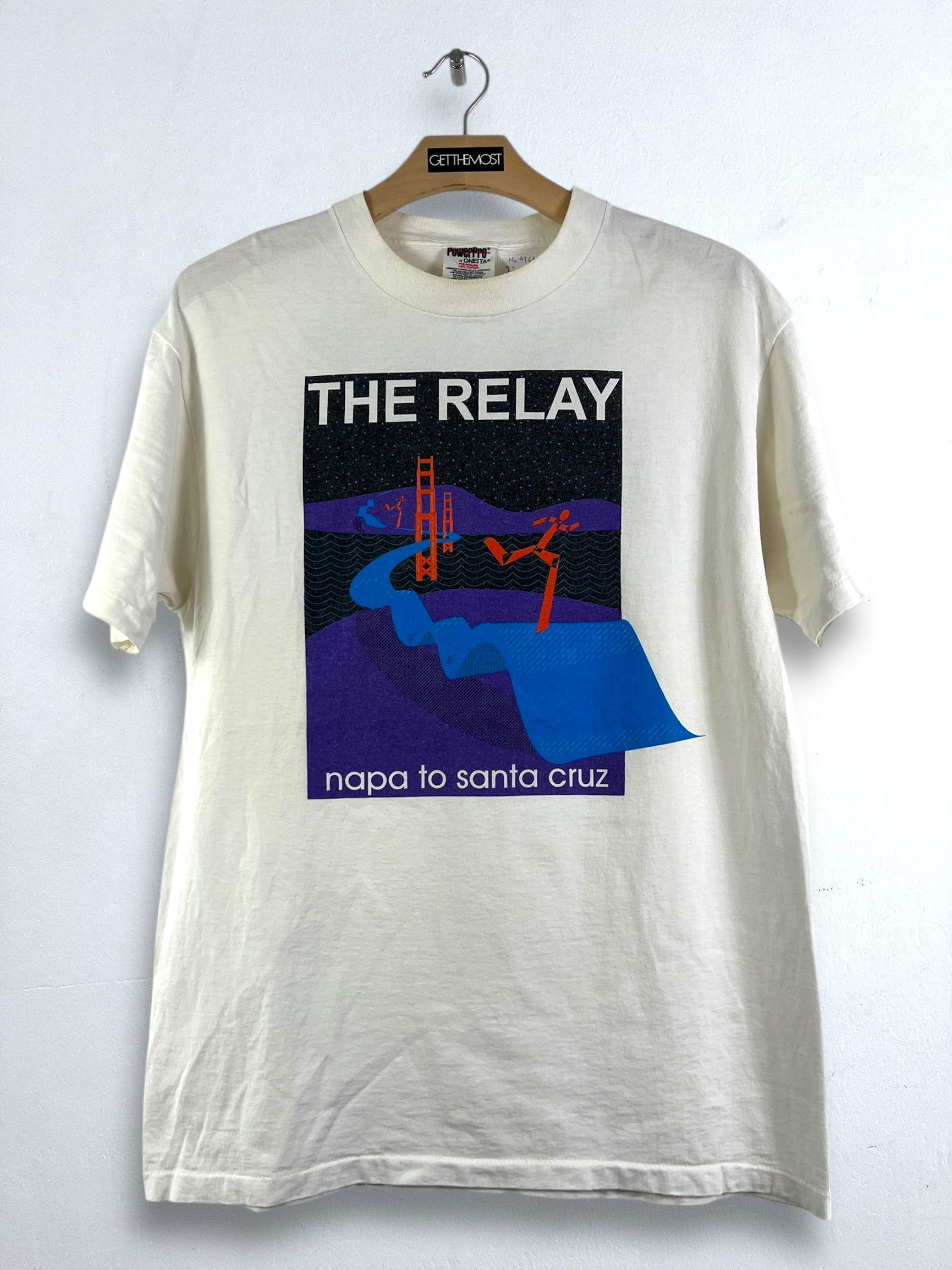 Vintage No.4864 Vintage 90s The Relay Pop Art Graphic Tee (L) Size US L / EU 52-54 / 3 - 1 Thumbnail