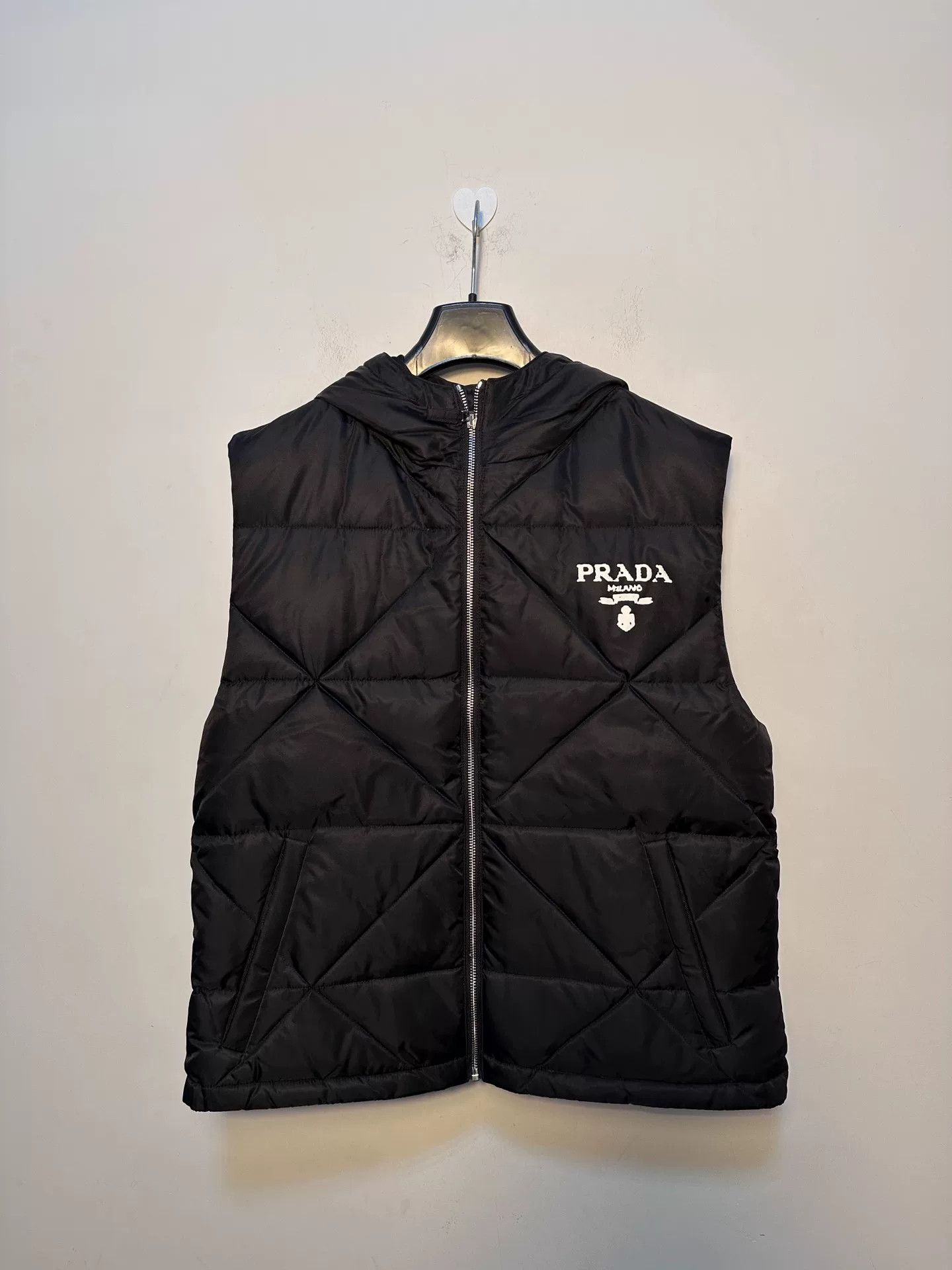 Prada Prada Down Vest Wmns Gilet Black Size 42 Art.280422 Hooded