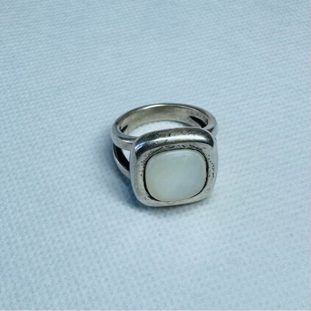 Other Vintage Art Deco 925 Sterling Silver White Stone Ring Size Size ONE SIZE - 3 Thumbnail