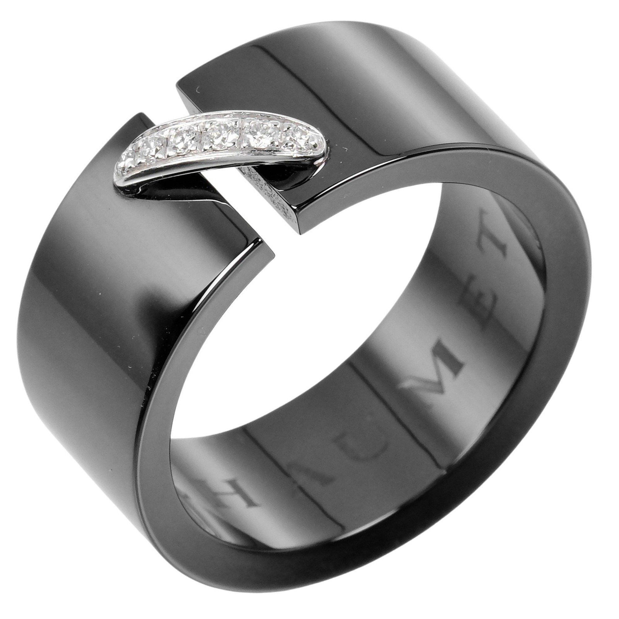 Other Chaumet Lien size 19.5 ring, 18KWG white gold, ceramic, diamond, approx. 8.62g Size ONE SIZE - 1 Thumbnail