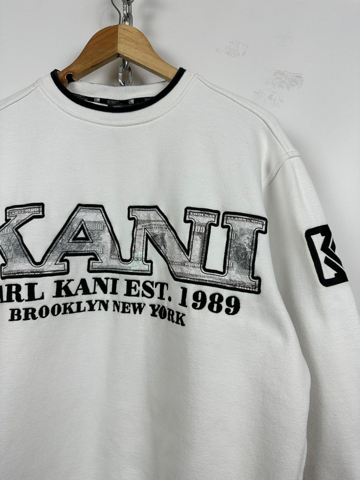 Karl Kani 90s Vintage Karl Kani Big Logo Dollar $ White Sweatshirt Size US S / EU 44-46 / 1 - 6 Thumbnail