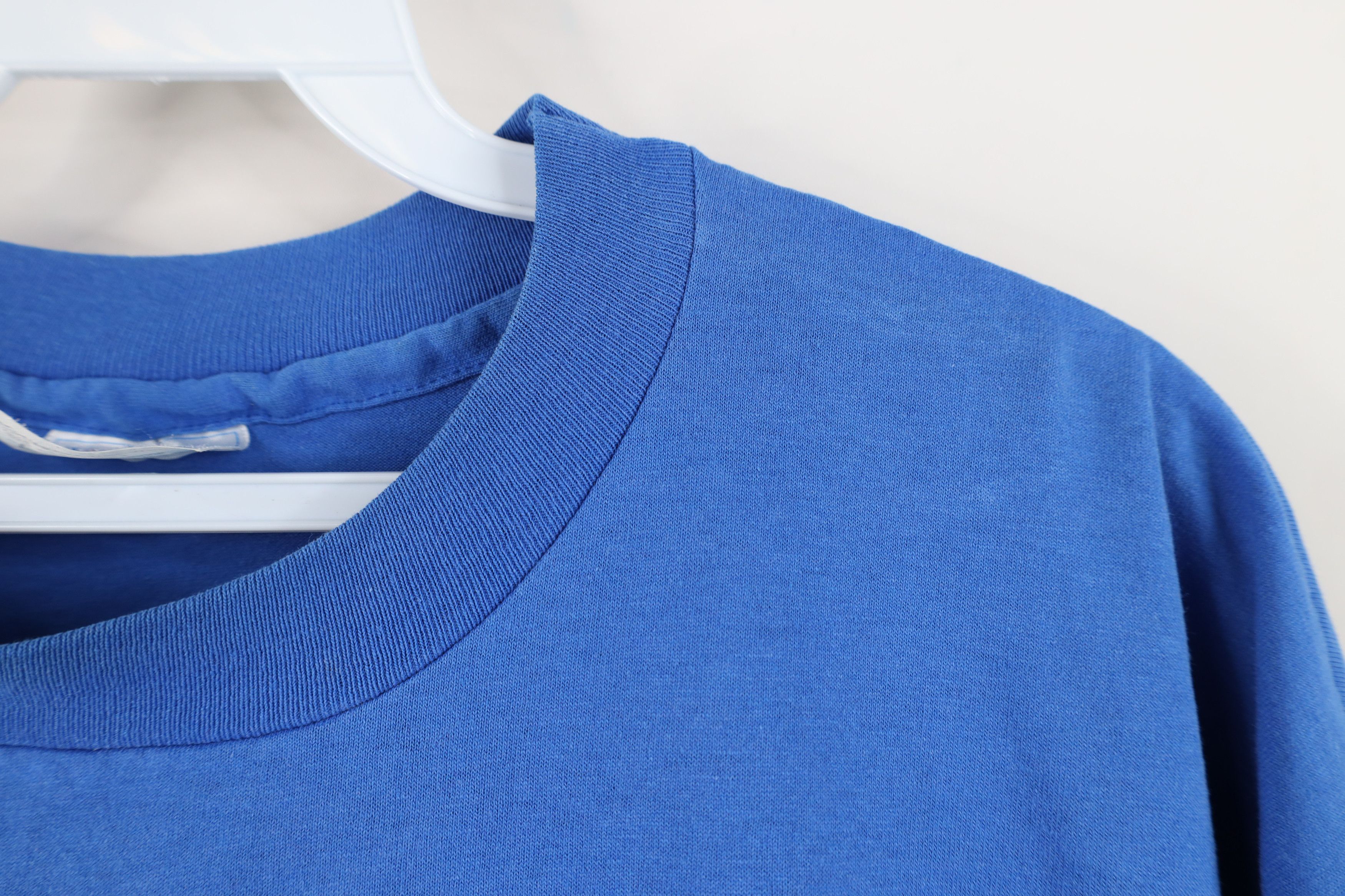 Hanes Vintage 80s 90s Hanes Short Sleeve T-Shirt Royal Blue USA Size US XL / EU 56 / 4 - 4 Thumbnail